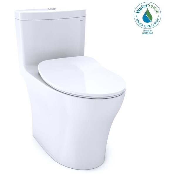 Toto Aquia IV One-Piece Elongated Dual Flush 1.28 and 0.9 GPF Universal Height Cotton White MS646234CEMFGN#01 - main